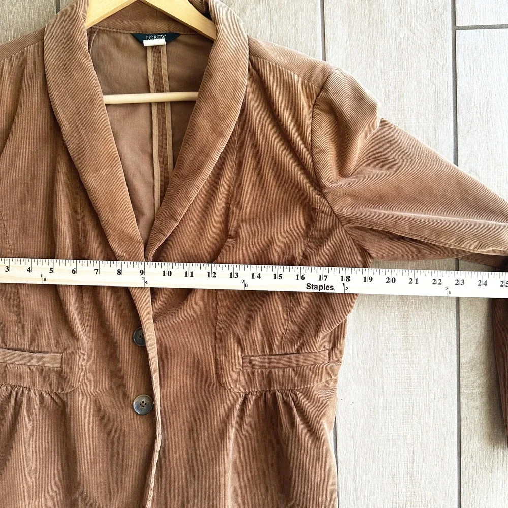 VTG J Crew Y2K Corduroy Blazer Jacket 8 Brown Preppy‎ Old Money 90s Academia